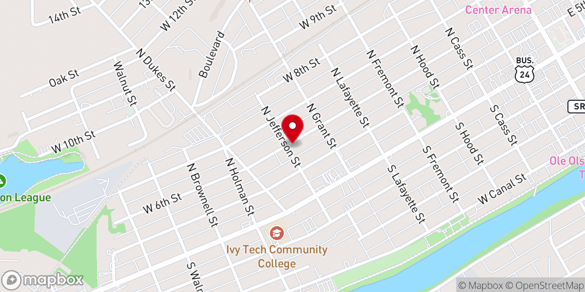Map showing location of First Church of the Nazarene