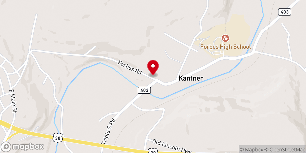 Map showing location of Kantner United Methodist Church