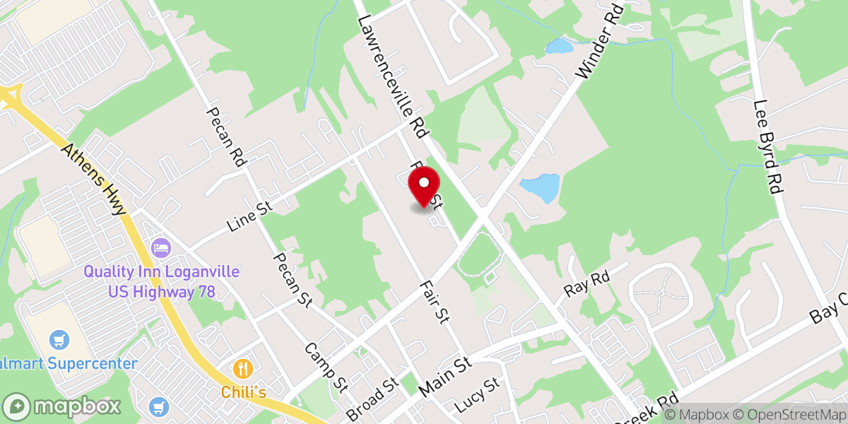 Map showing location of Landmark Baptist Church