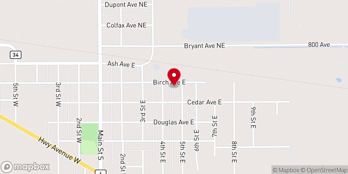 Map showing location of New Life Community Church of Hector