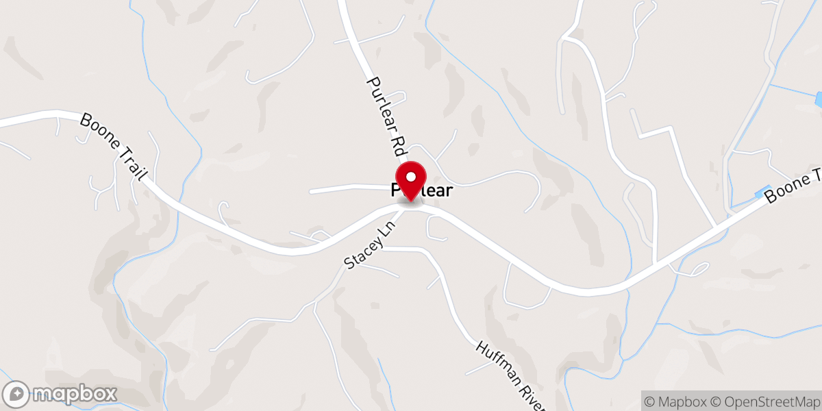 Map showing location of Purlear
