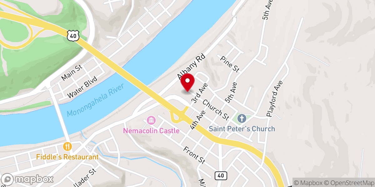 Map showing location of Historic Church of St. Peter Fish Fry