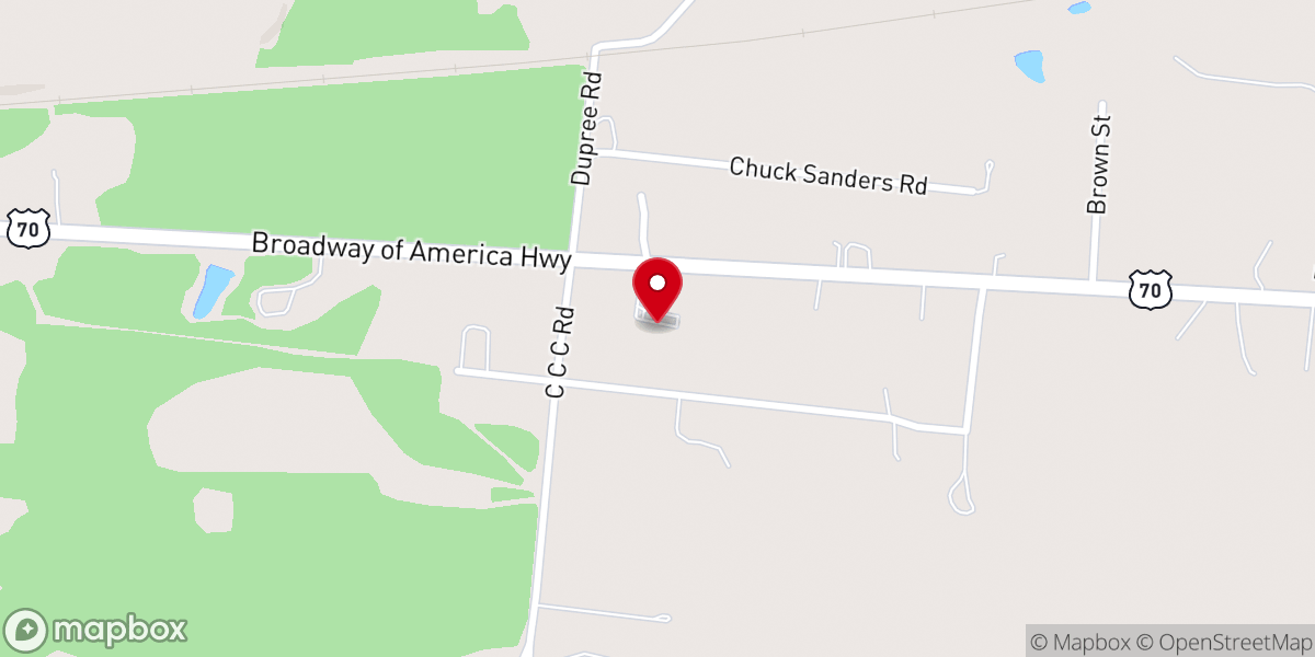 Map showing location of Friendship Baptist Church