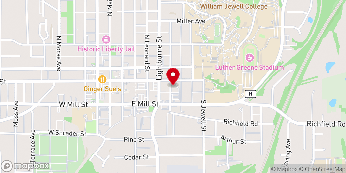 Map showing location of Liberty Christian Church Early Education Center