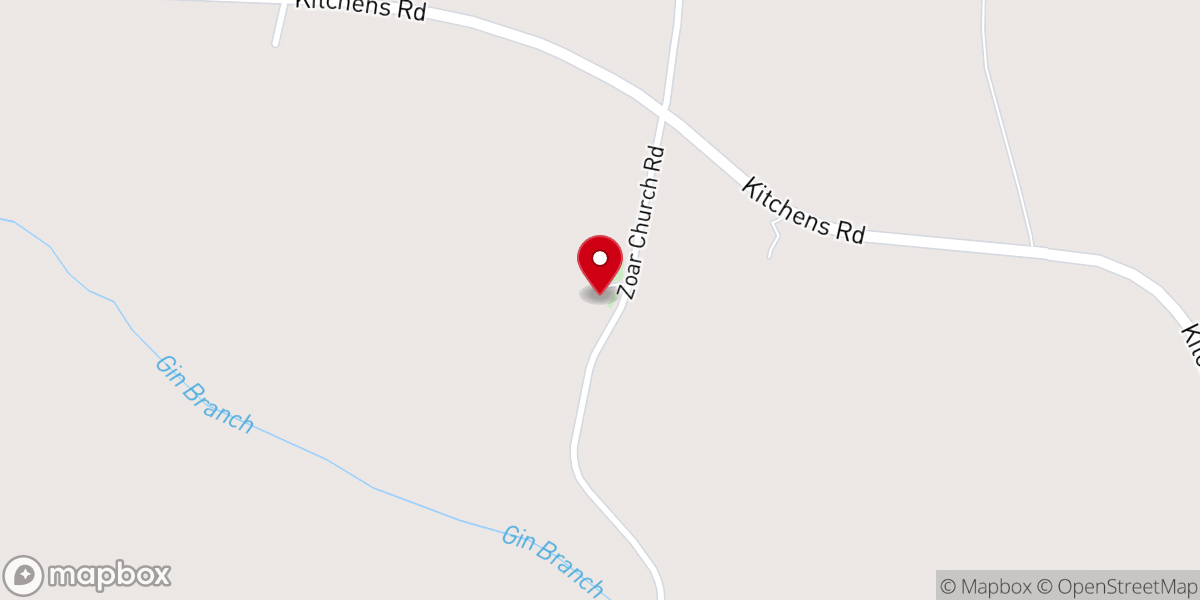 Map showing location of Zoar United Methodist Church
