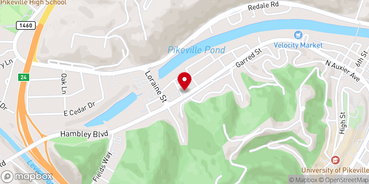Map showing location of Pikeville Wesleyan Church