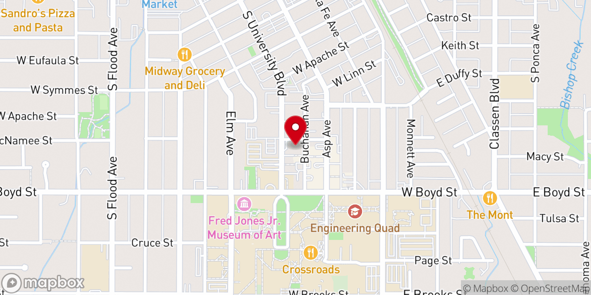 Map showing location of First Presbyterian Church