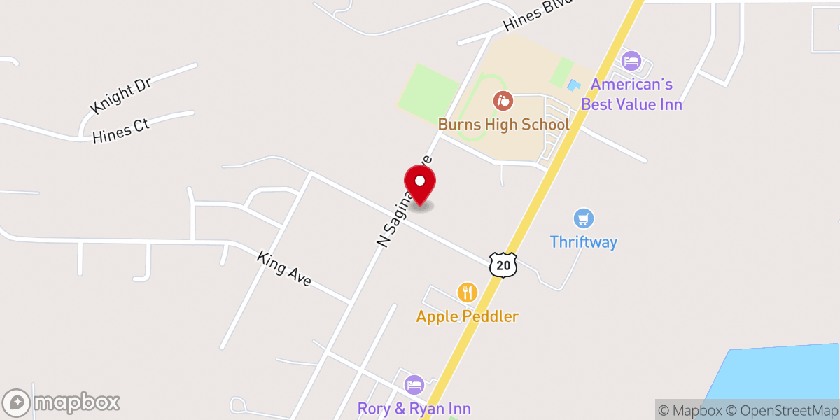 Map showing location of Faith Baptist Church of Harney