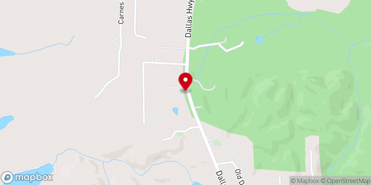 Map showing location of West Cartersville Church