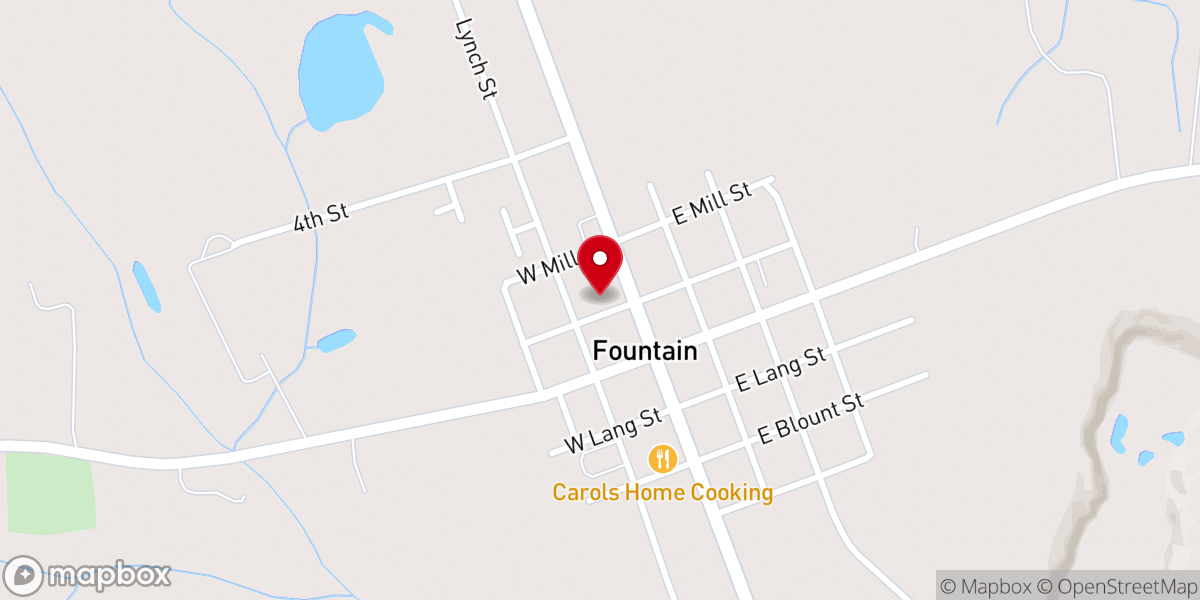 Map showing location of Mount Olive Primitive Baptist Church