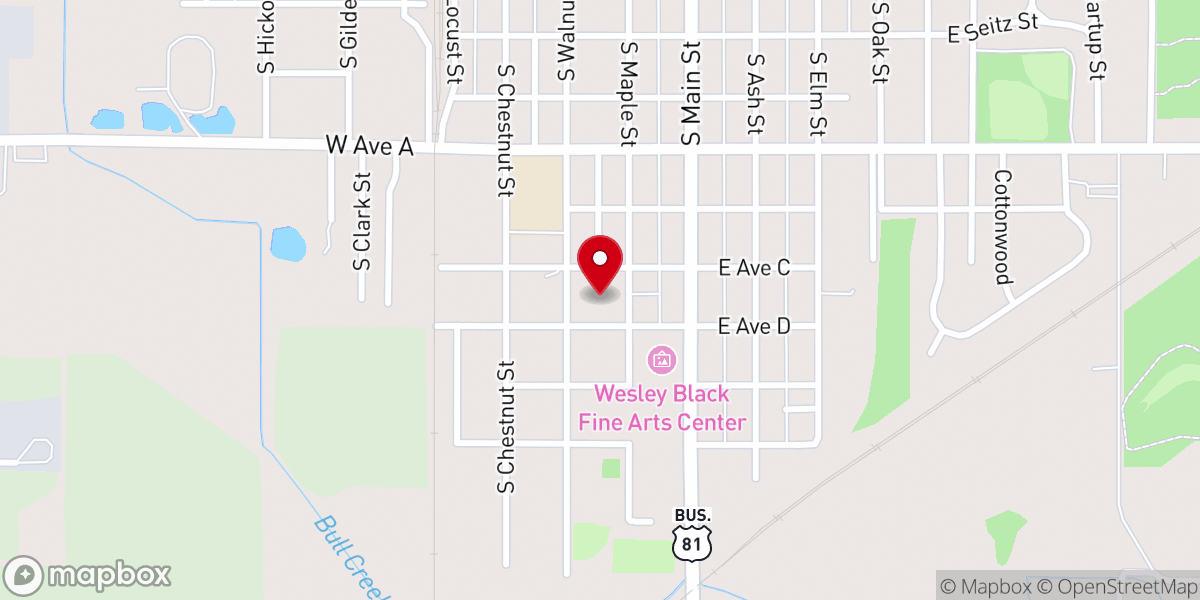 Map showing location of Outreach Mc Pherson Ministry