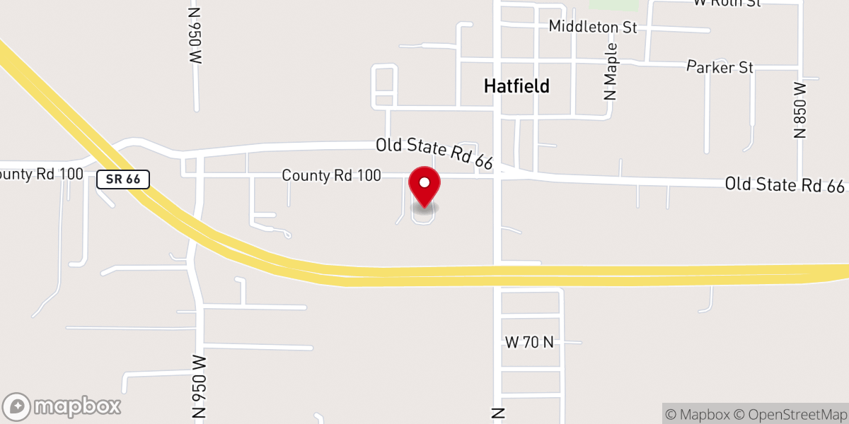 Map showing location of Hatfield United Methodist