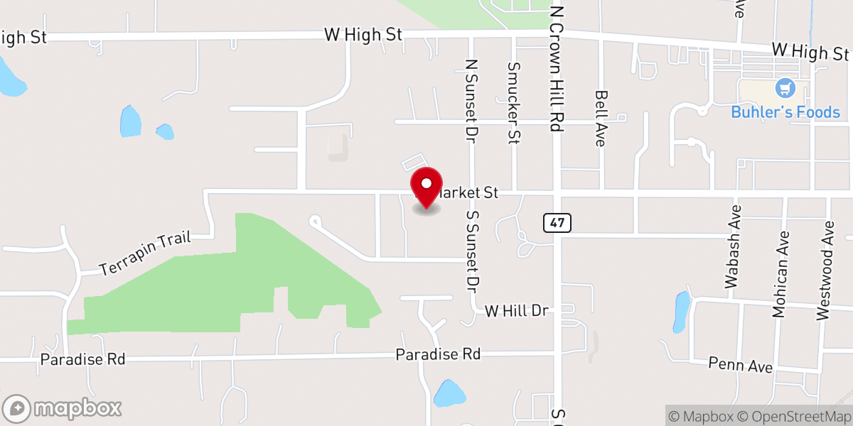 Map showing location of Cross View Church