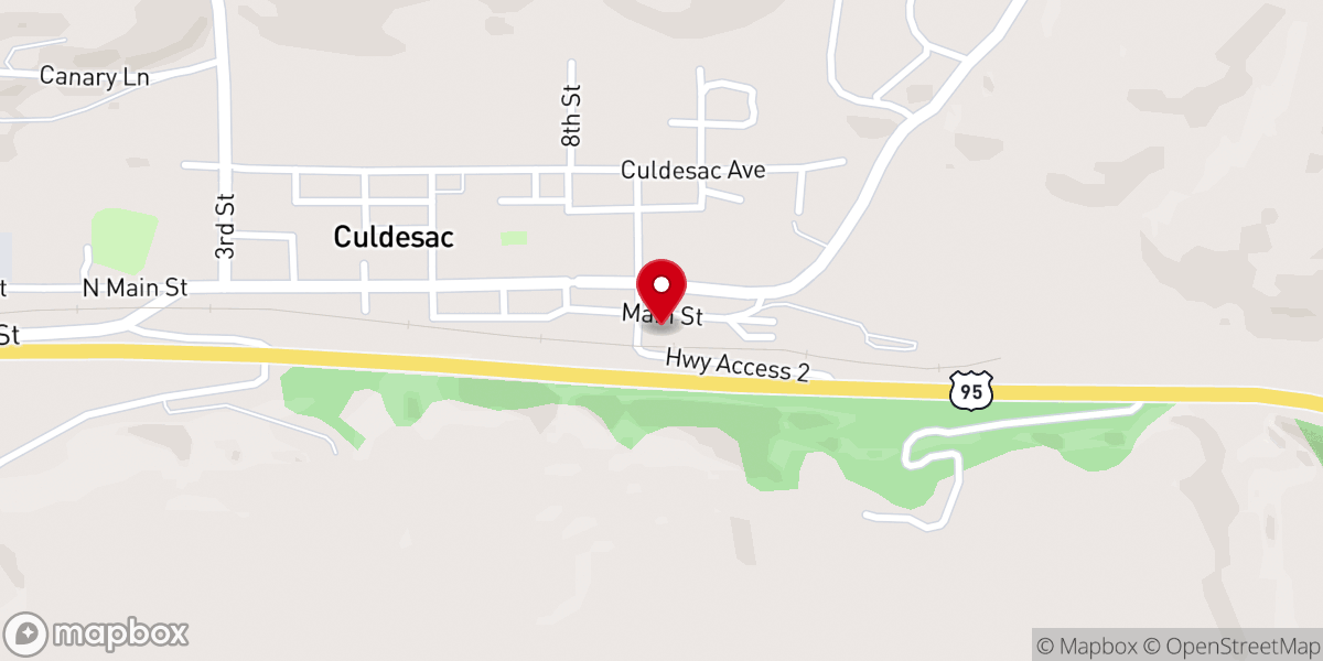 Map showing location of Culdesac Community Church
