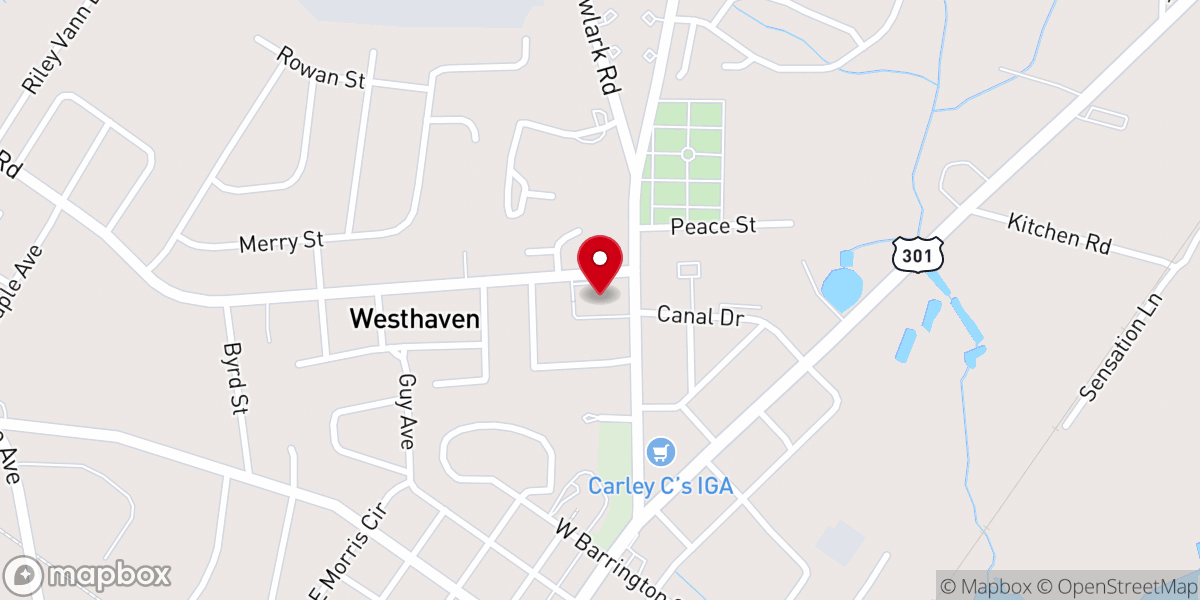 Map showing location of Glad Tidings Church