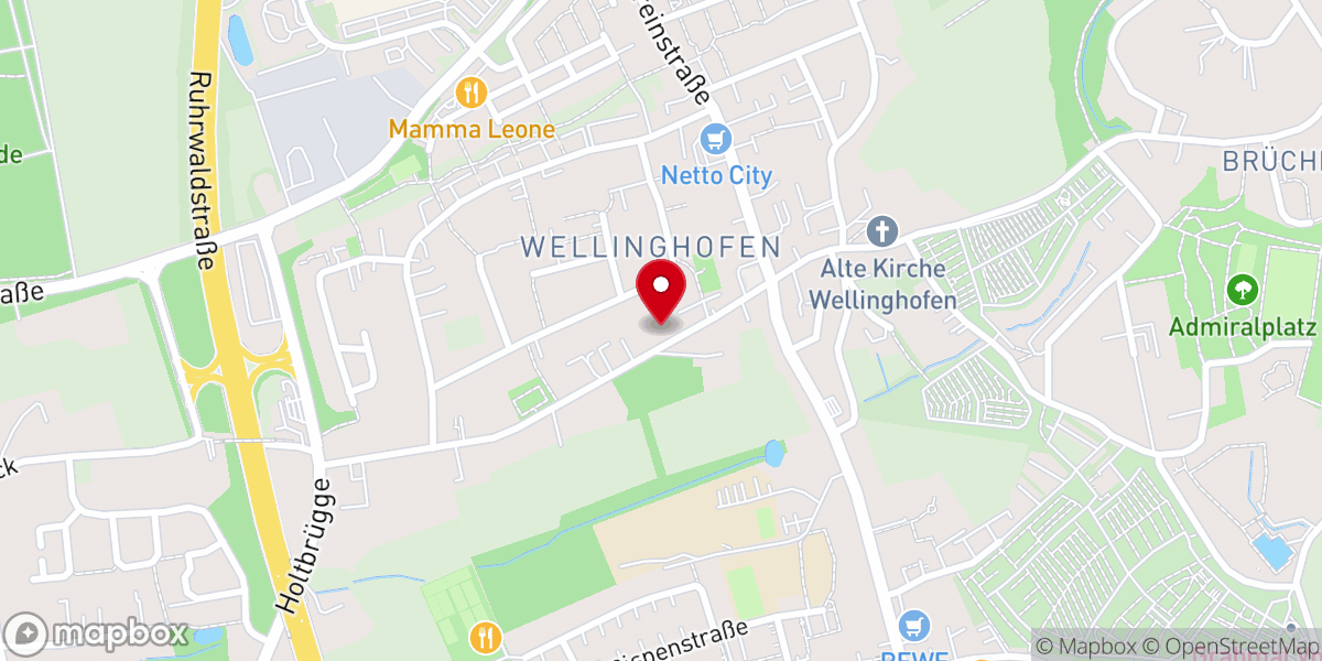 Map showing location of Dreieinigkeitskirche - Ev. Kirchengemeinde Wellinghofen