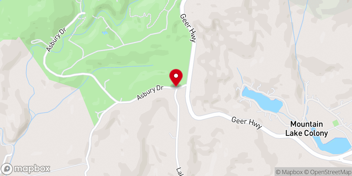 Map showing location of Asbury Hills Camp and Retreat Center