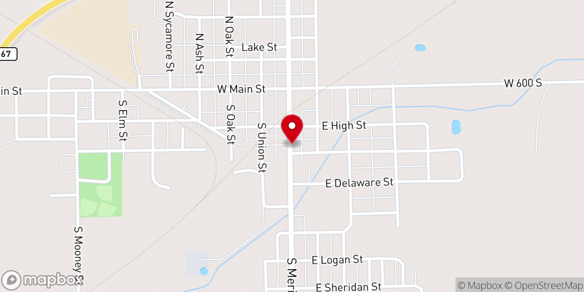 Map showing location of D W Jones Chapel