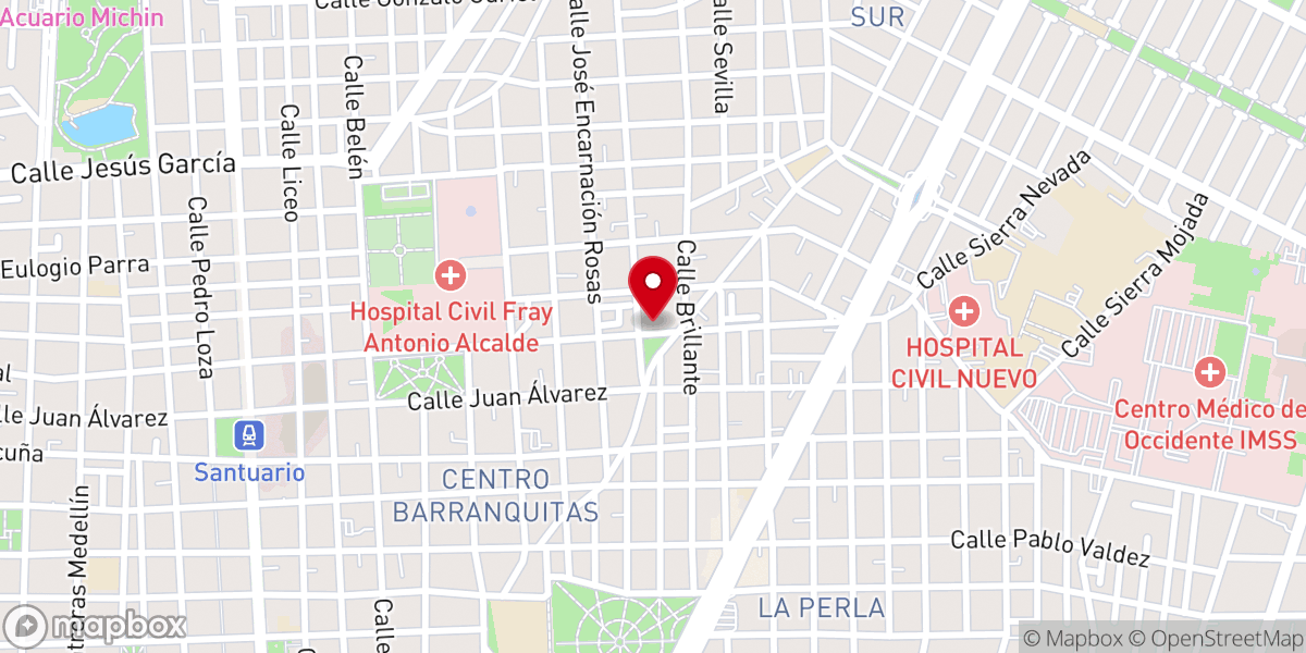 Map showing location of Parroquia Nuestra Señora del Rosario - Templo del Padre Galván