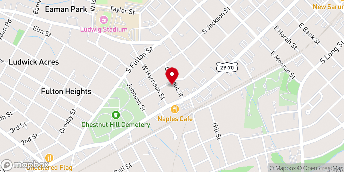 Map showing location of Coburn Memorial United Methodist Church