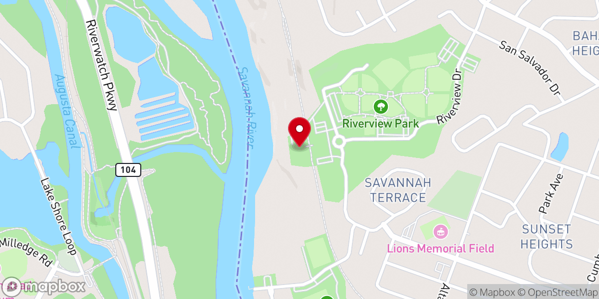 Map showing location of Riverview Park Activities Center