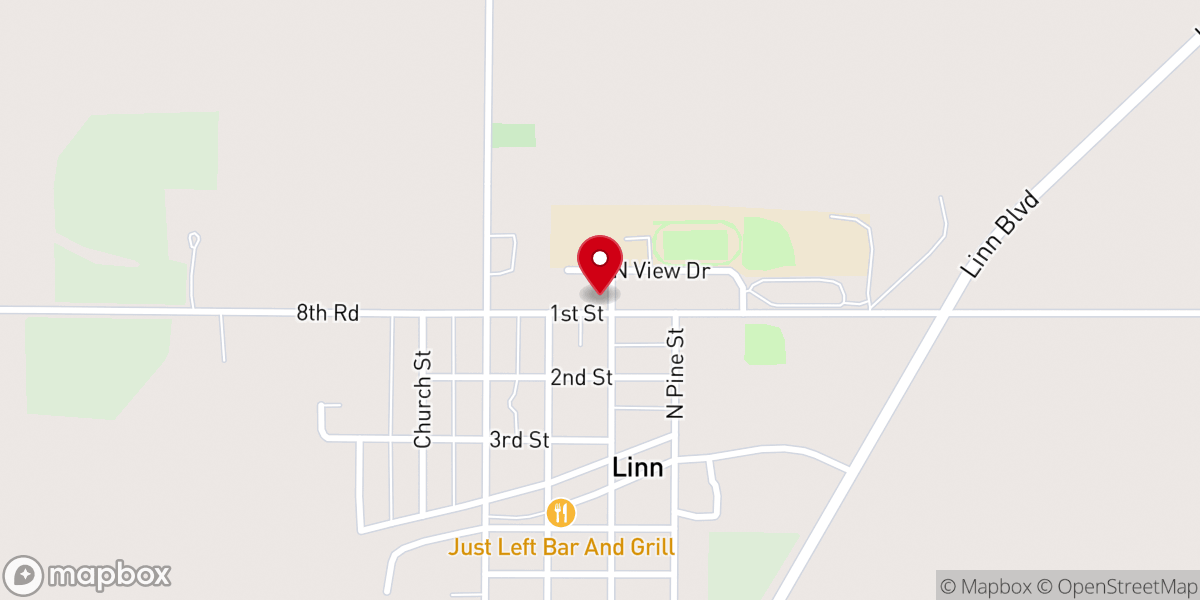 Map showing location of St Paul Lutheran Church