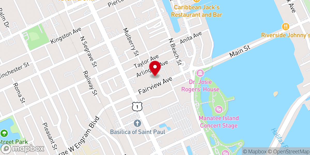 Map showing location of Central Baptist Church