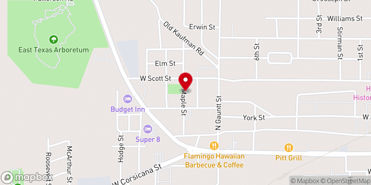 Map showing location of New Life Baptist Church