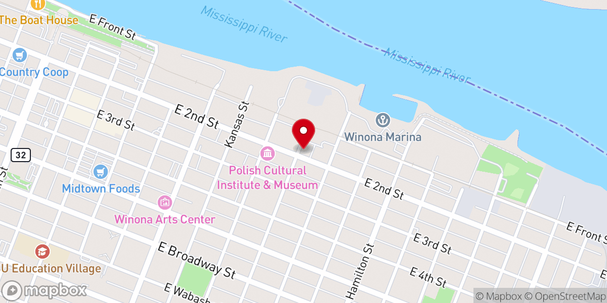 Map showing location of Winona Volunteer Services