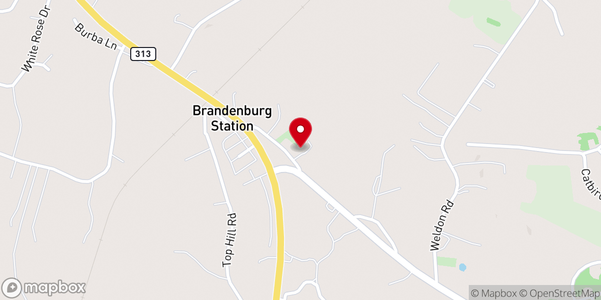 Map showing location of New Brandenburg Southern Baptist Church