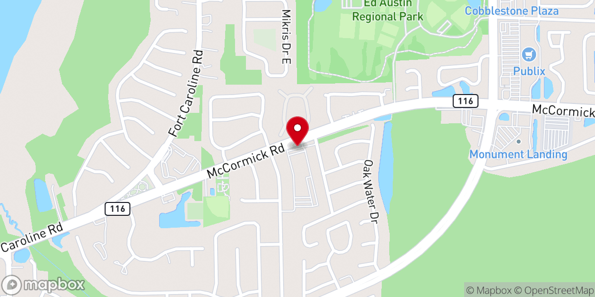 Map showing location of Fort Caroline Baptist Church