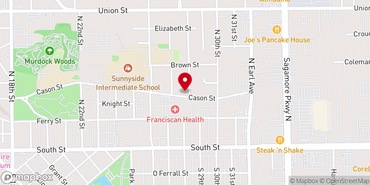 Map showing location of Hope Baptist Church