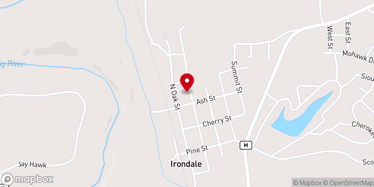 Map showing location of Irondale Assembly of God