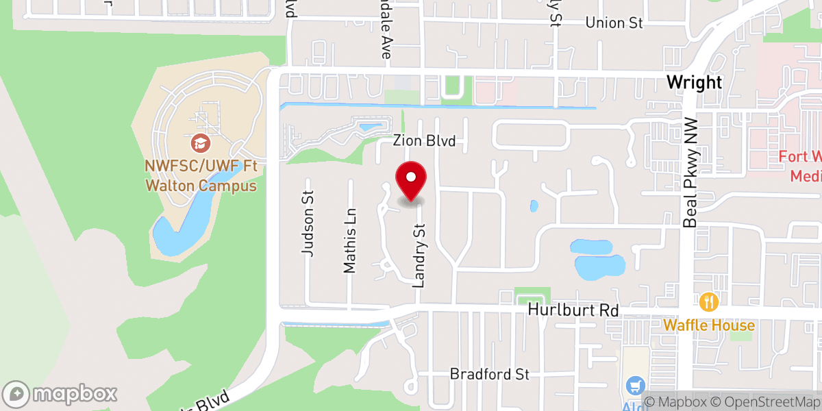 Map showing location of Gulf Coast Baptist Church