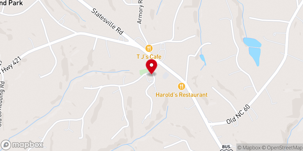 Map showing location of Damascus Baptist Church