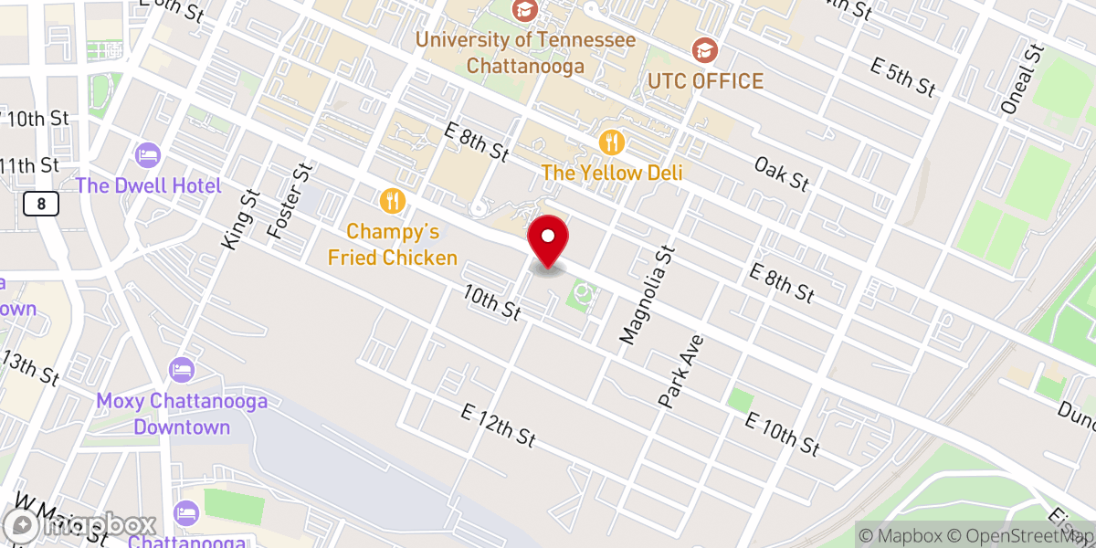 Map showing location of Olivet Baptist Church