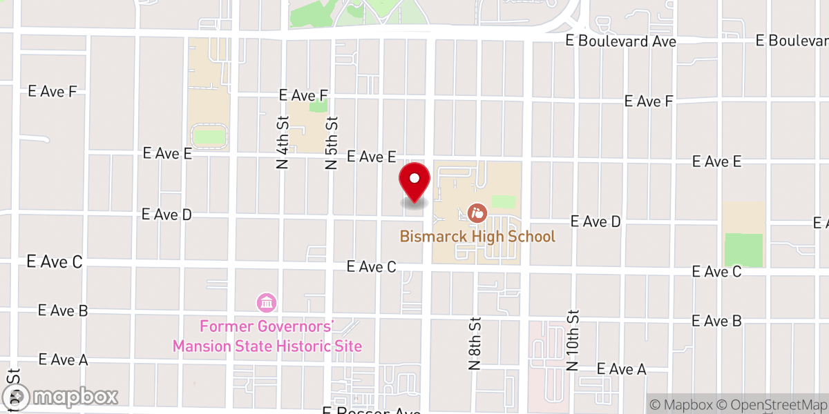 Map showing location of First Lutheran Church