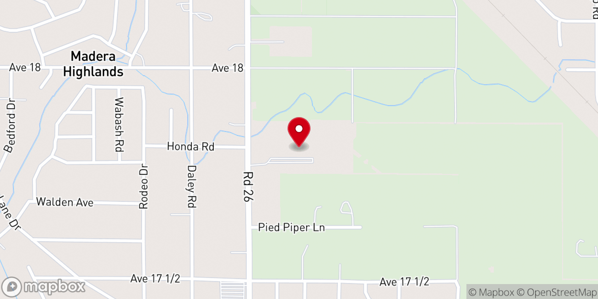 Map showing location of Grace Community Church, Madera