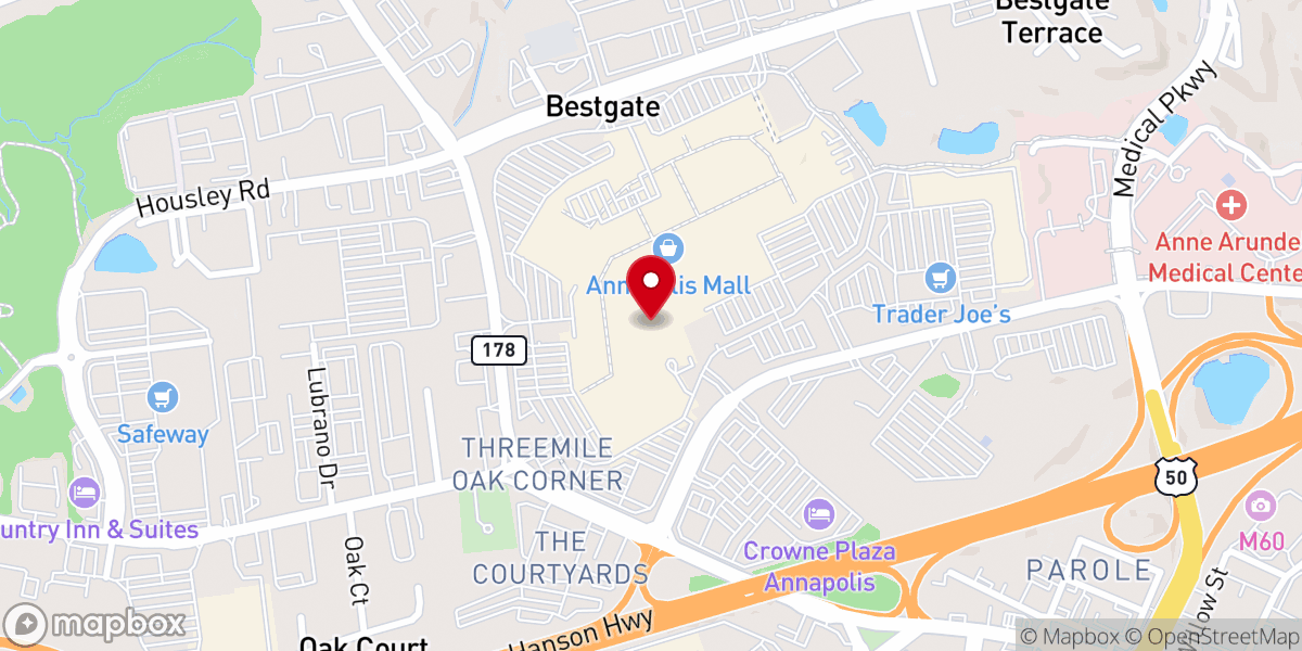 Map showing location of AMC Annapolis Mall 11