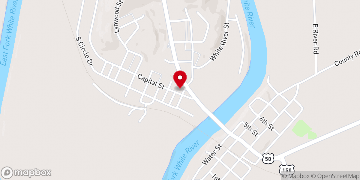 Map showing location of Shoals Holiness Parsonage