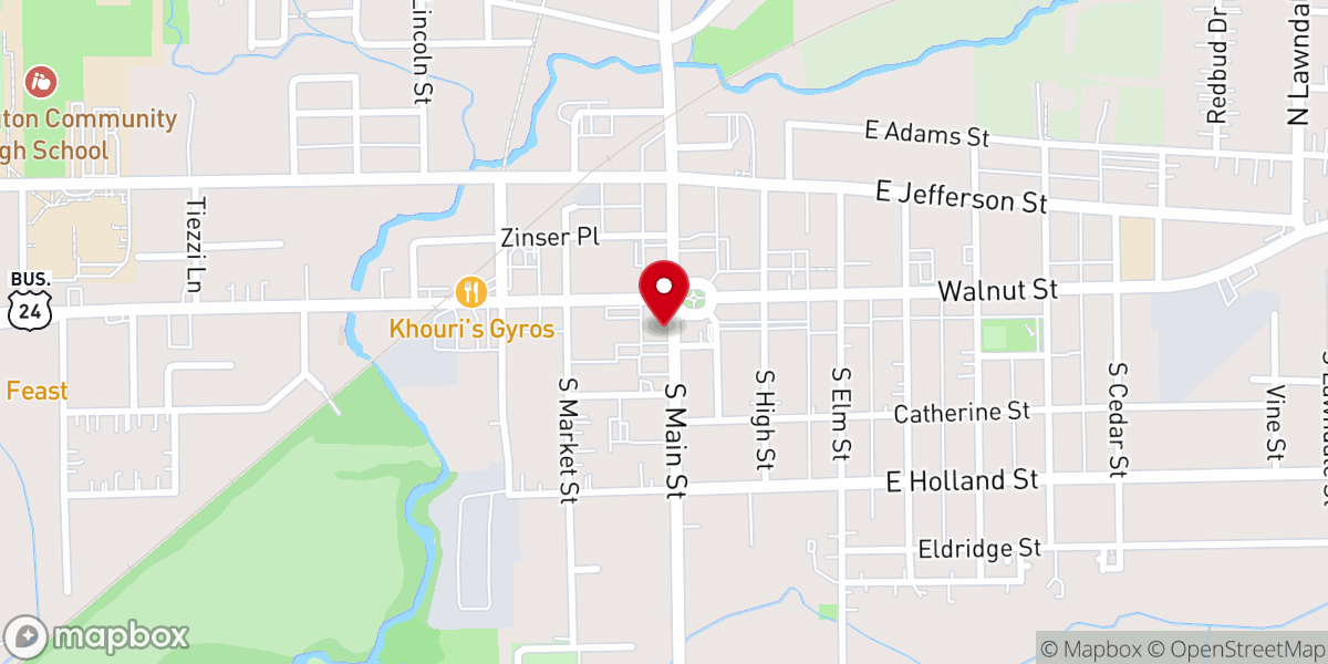 Map showing location of Parish's Pub