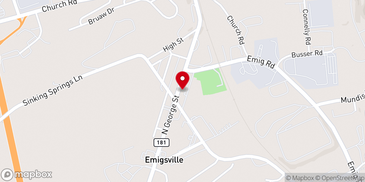 Map showing location of Otterbein United Methodist Church