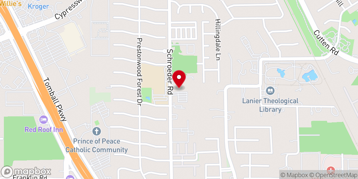Map showing location of Grace Bible Church of Houston