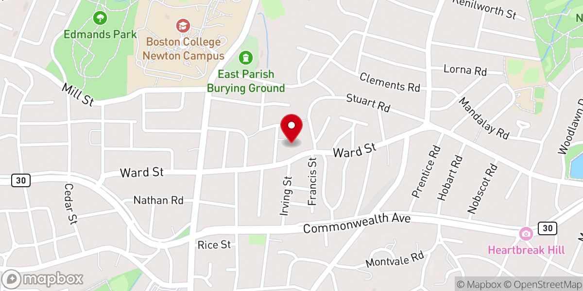 Map showing location of Temple Emanuel