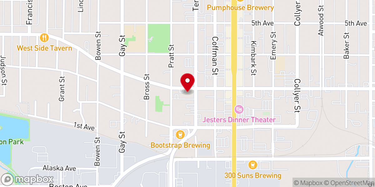 Map showing location of First Evangelical Lutheran Church