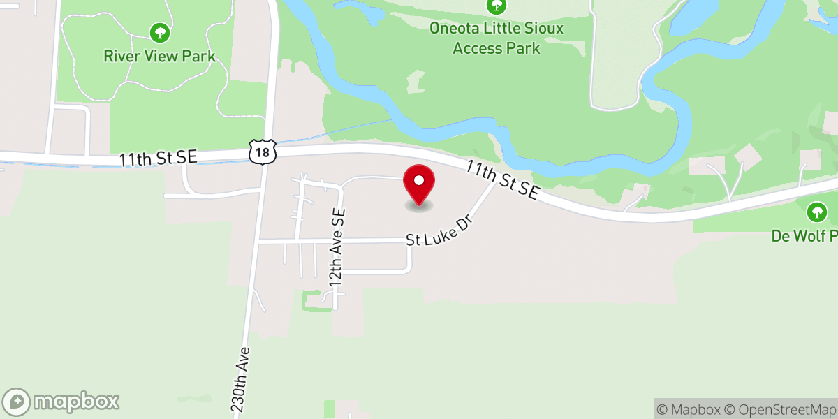 Map showing location of St. Luke Lutheran Home