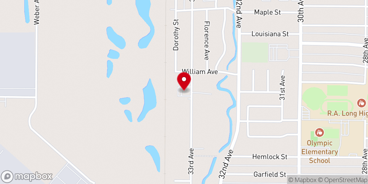 Map showing location of Valley View Church