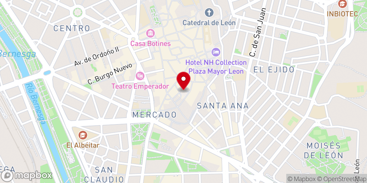 Map showing location of Plaza del Grano