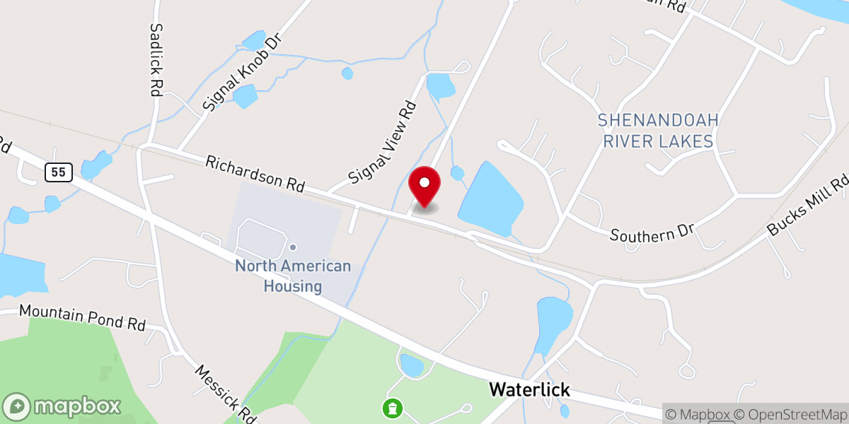 Map showing location of Waterlick Meeting House