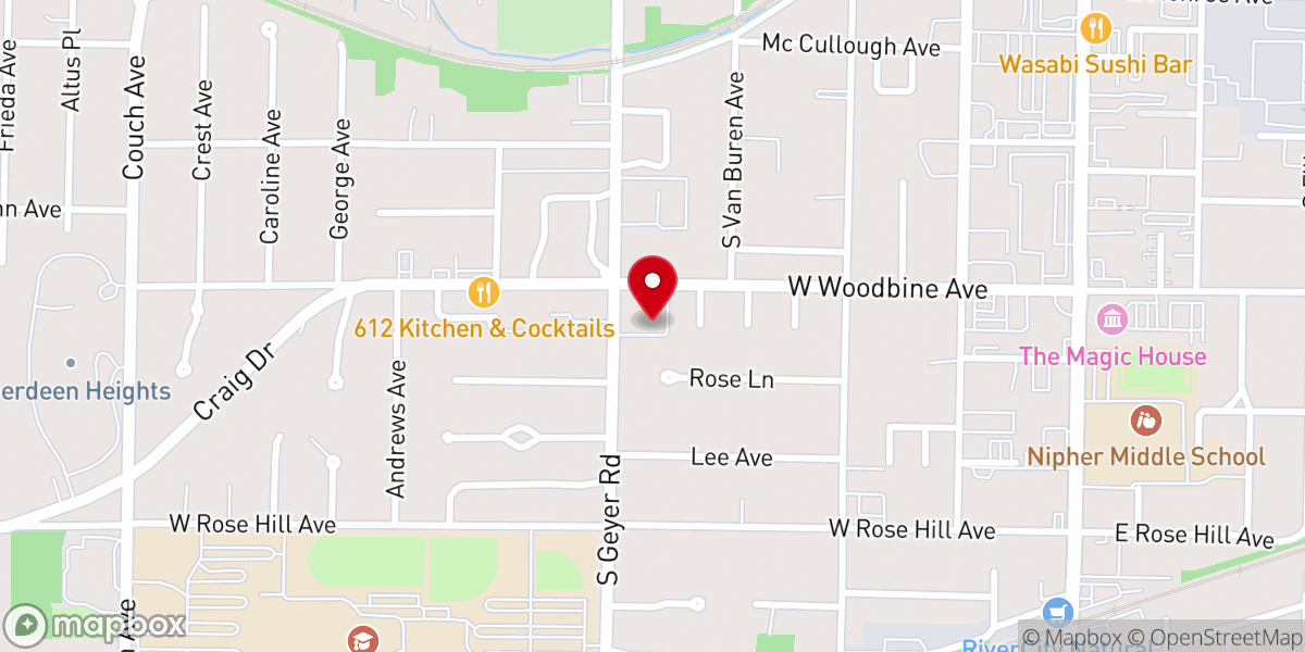 Map showing location of Geyer Road Baptist Church